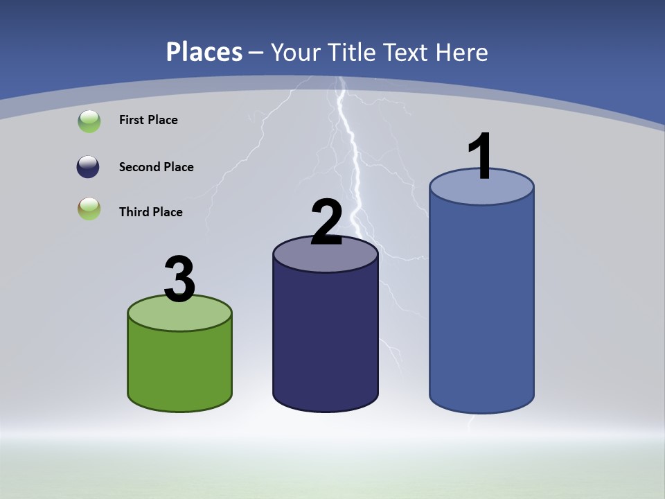 Green Thunderbolt Lightning PowerPoint Template