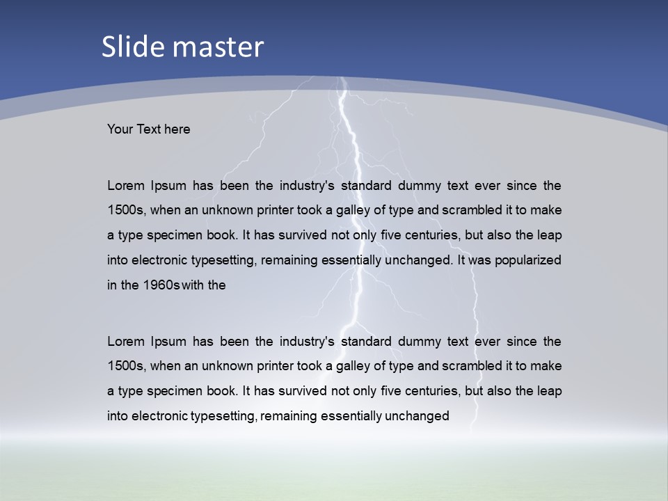 Green Thunderbolt Lightning PowerPoint Template