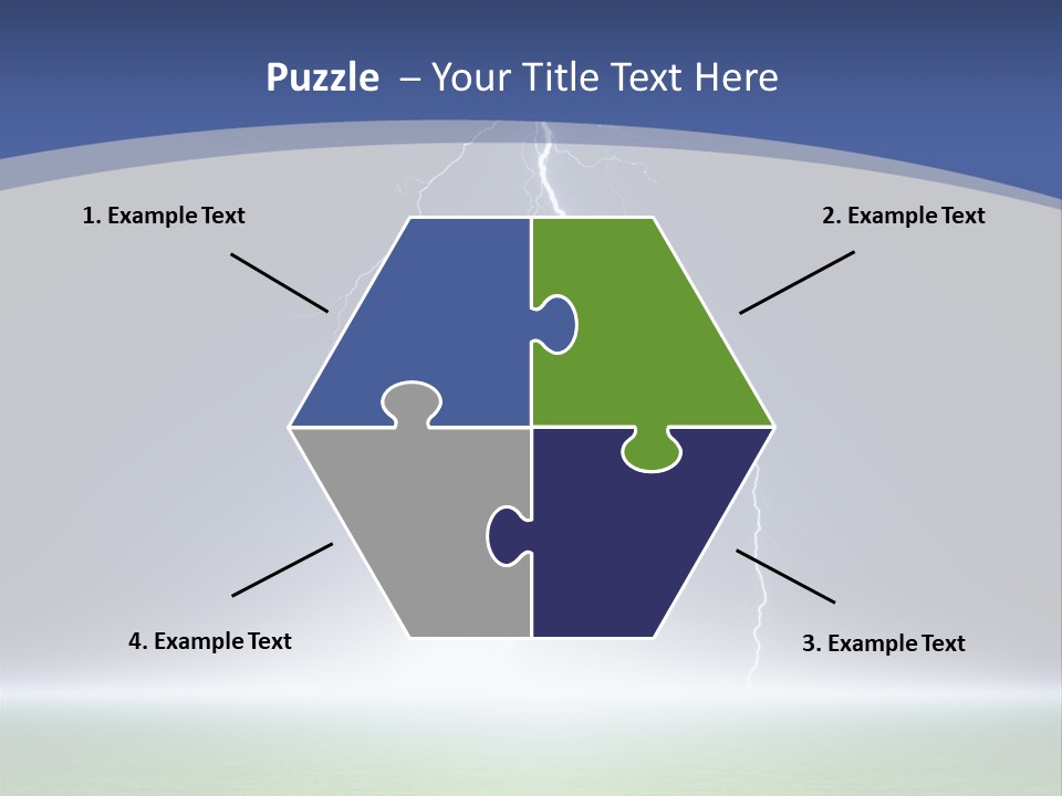 Green Thunderbolt Lightning PowerPoint Template
