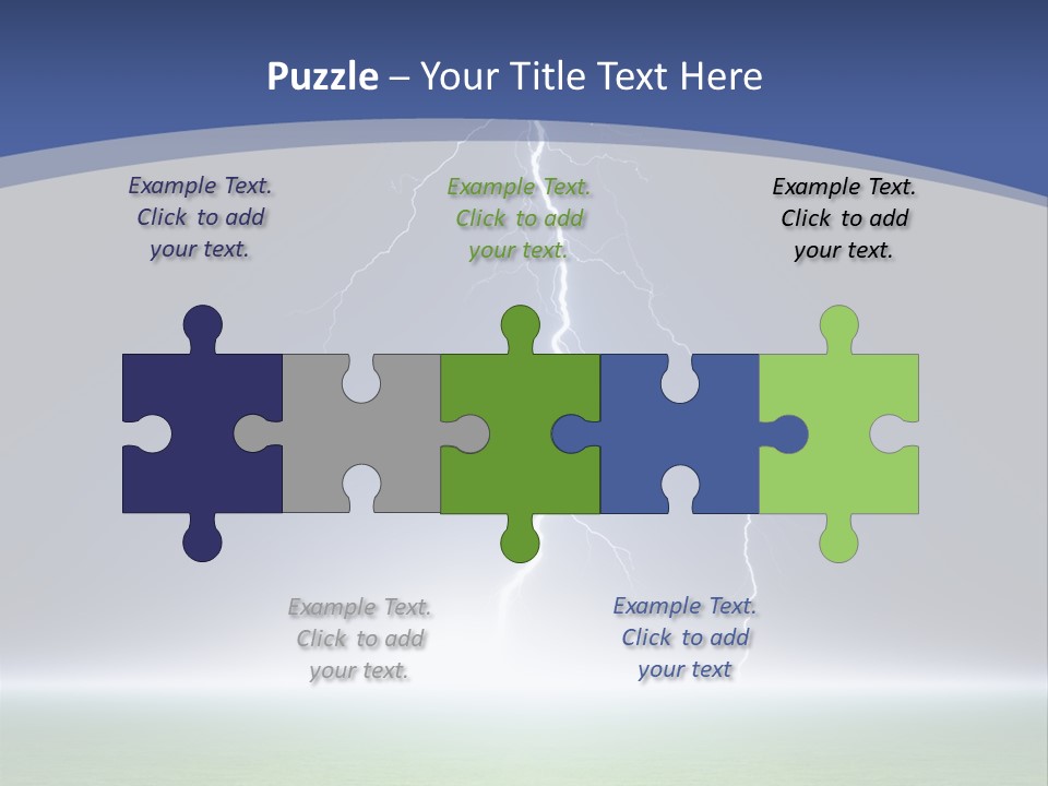 Green Thunderbolt Lightning PowerPoint Template