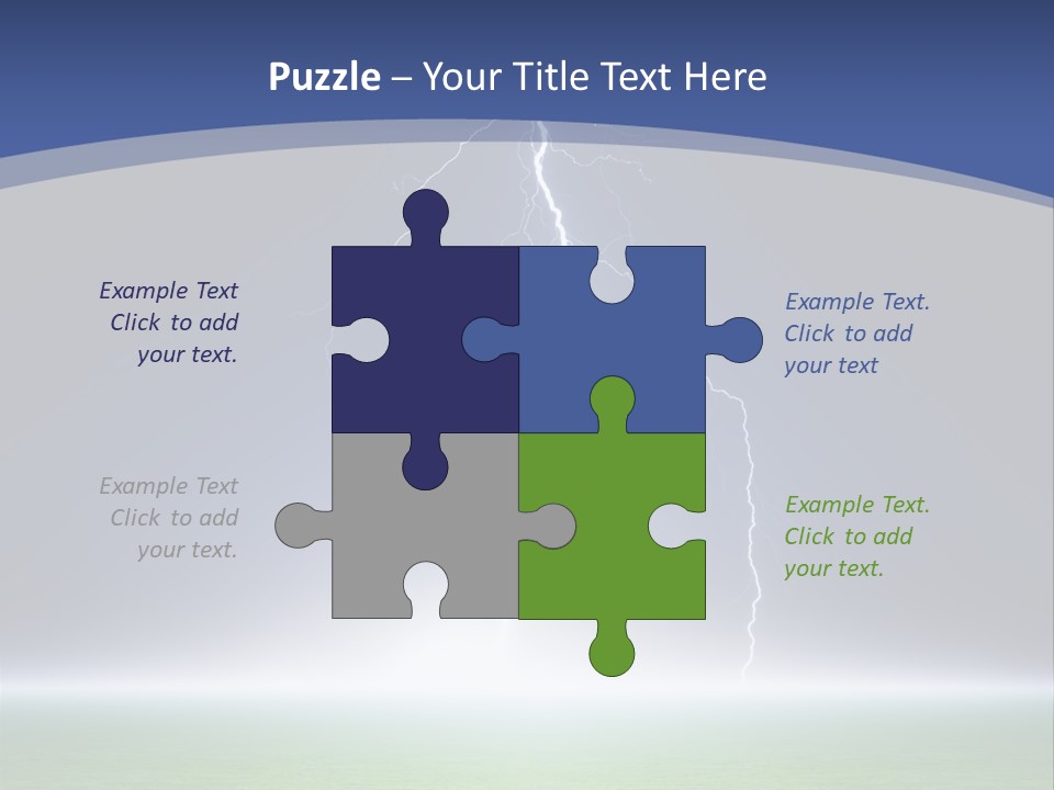 Green Thunderbolt Lightning PowerPoint Template