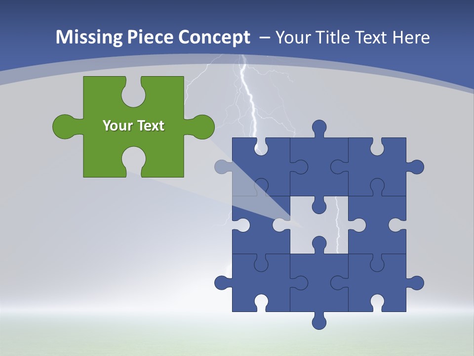 Green Thunderbolt Lightning PowerPoint Template