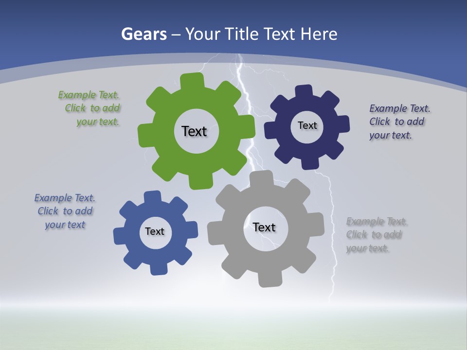 Green Thunderbolt Lightning PowerPoint Template