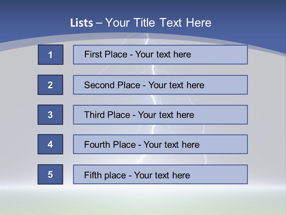 Green Thunderbolt Lightning PowerPoint Template