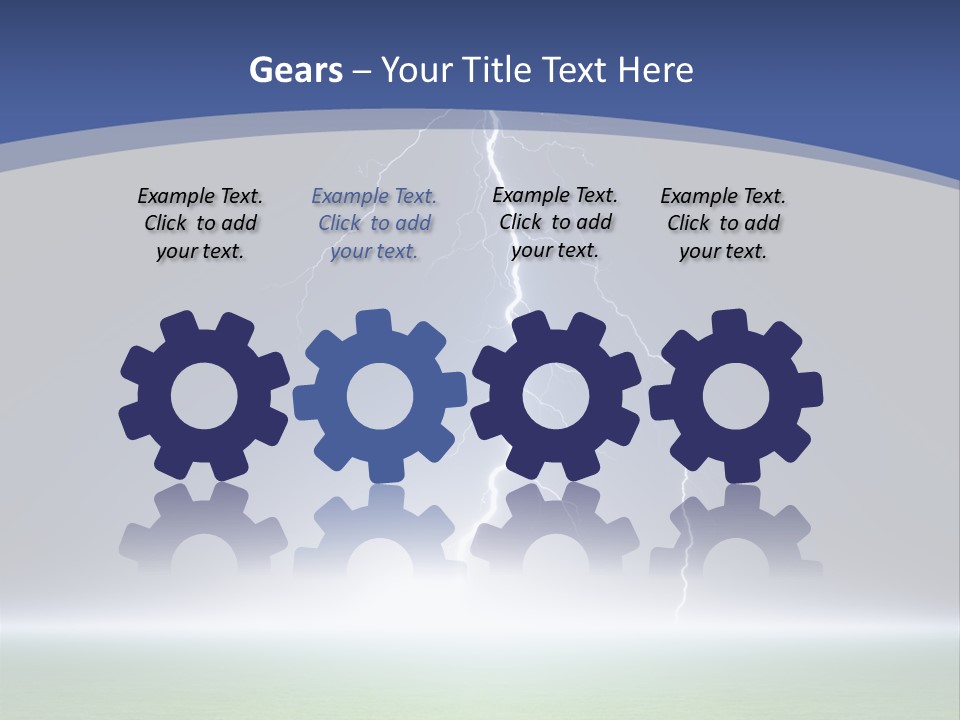 Green Thunderbolt Lightning PowerPoint Template