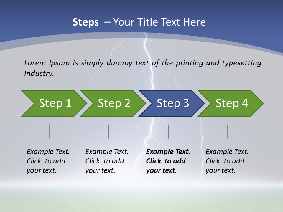 Green Thunderbolt Lightning PowerPoint Template