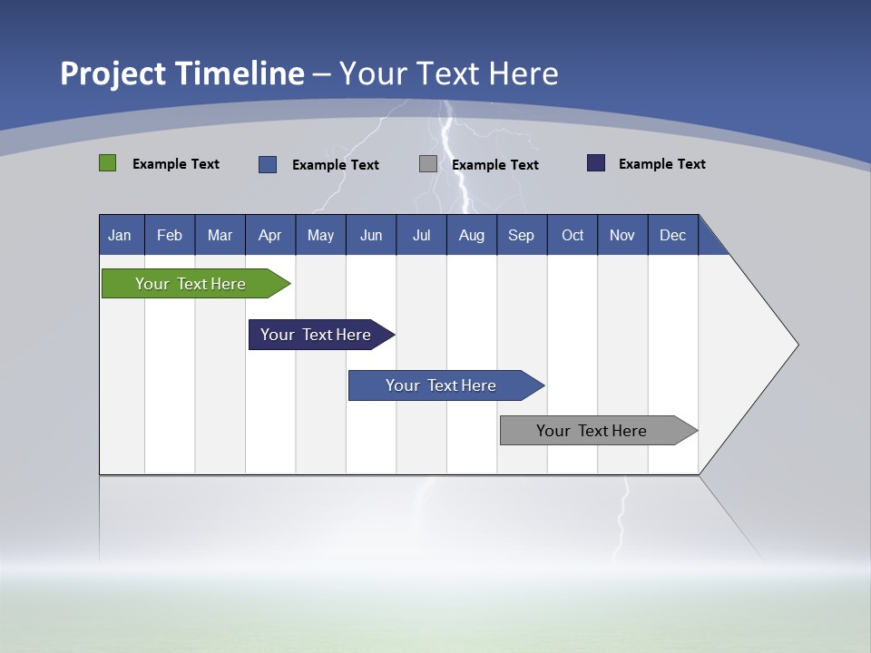 Green Thunderbolt Lightning PowerPoint Template
