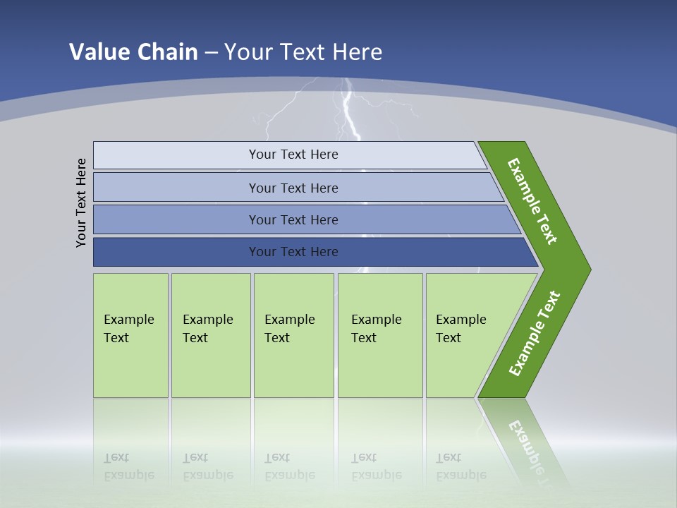 Green Thunderbolt Lightning PowerPoint Template
