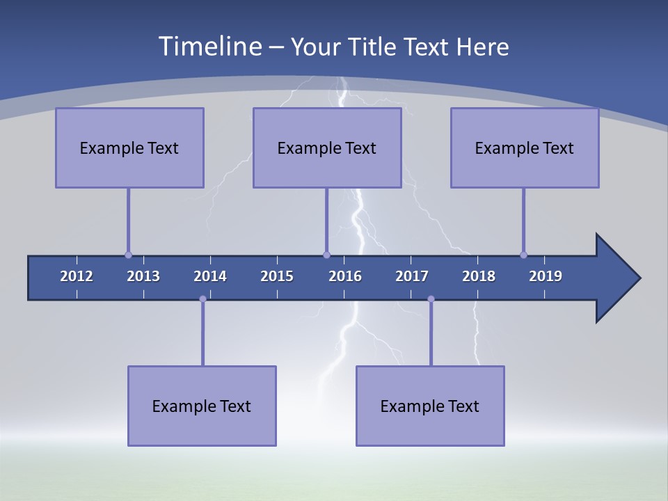 Green Thunderbolt Lightning PowerPoint Template
