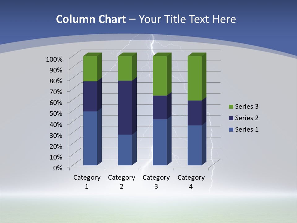 Green Thunderbolt Lightning PowerPoint Template