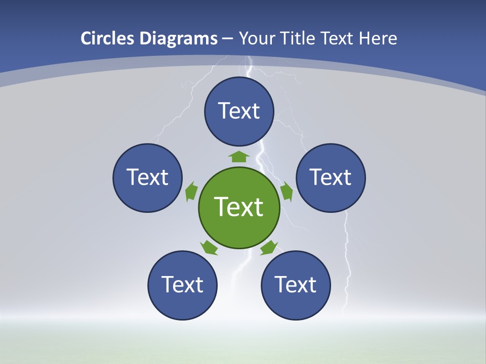 Green Thunderbolt Lightning PowerPoint Template