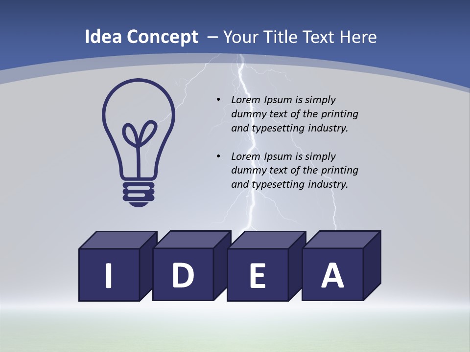 Green Thunderbolt Lightning PowerPoint Template