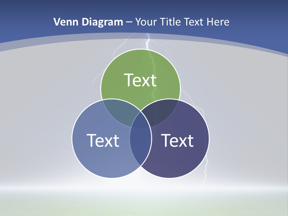 Green Thunderbolt Lightning PowerPoint Template