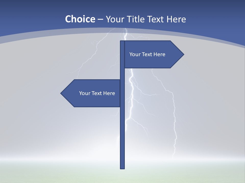 Green Thunderbolt Lightning PowerPoint Template