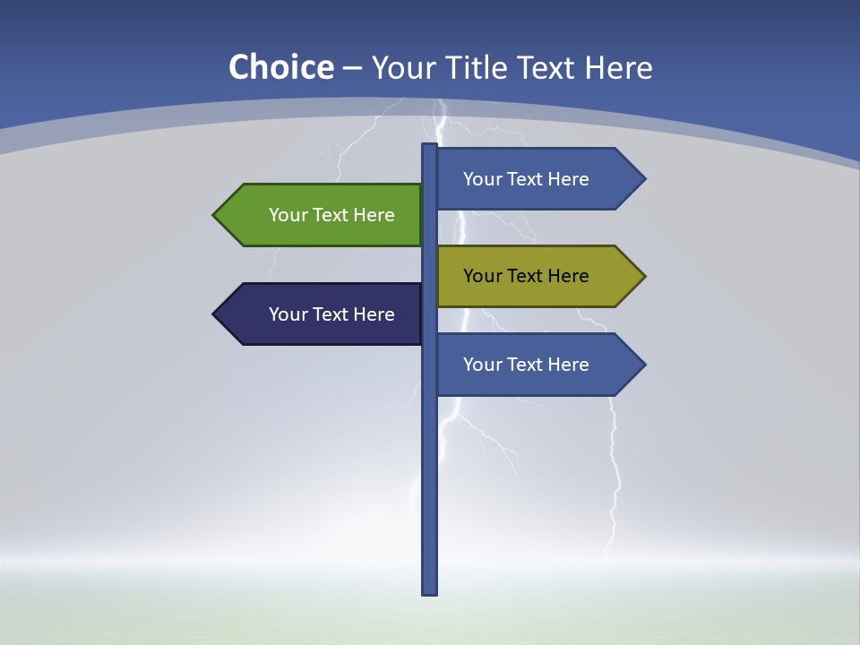 Green Thunderbolt Lightning PowerPoint Template