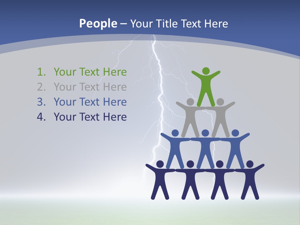 Green Thunderbolt Lightning PowerPoint Template