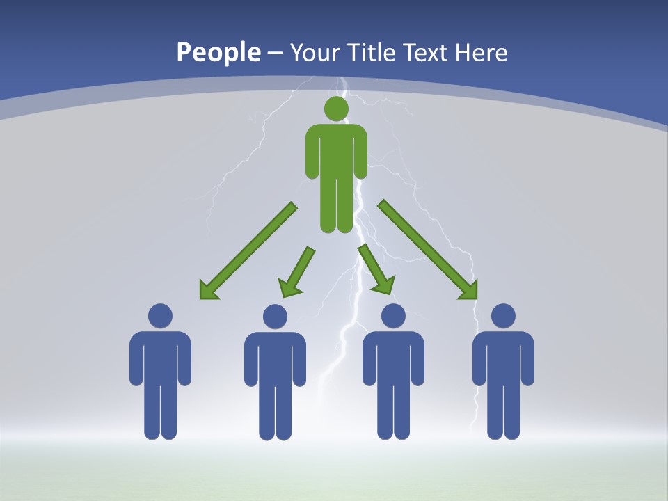 Green Thunderbolt Lightning PowerPoint Template