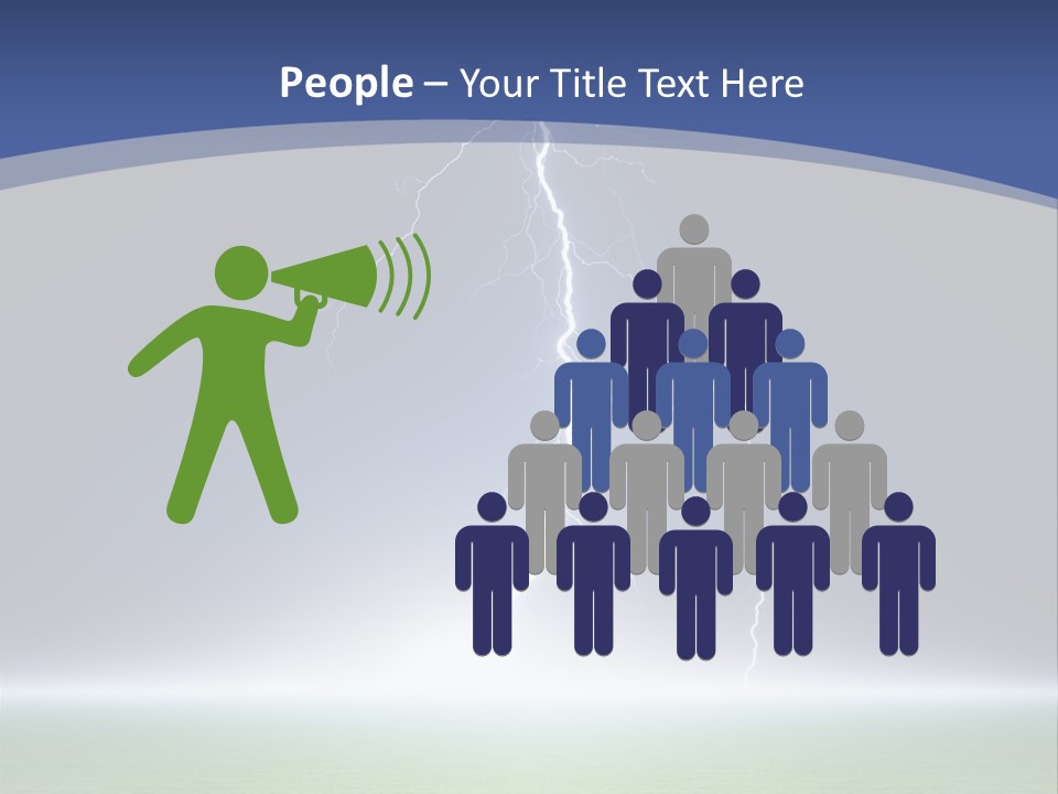 Green Thunderbolt Lightning PowerPoint Template