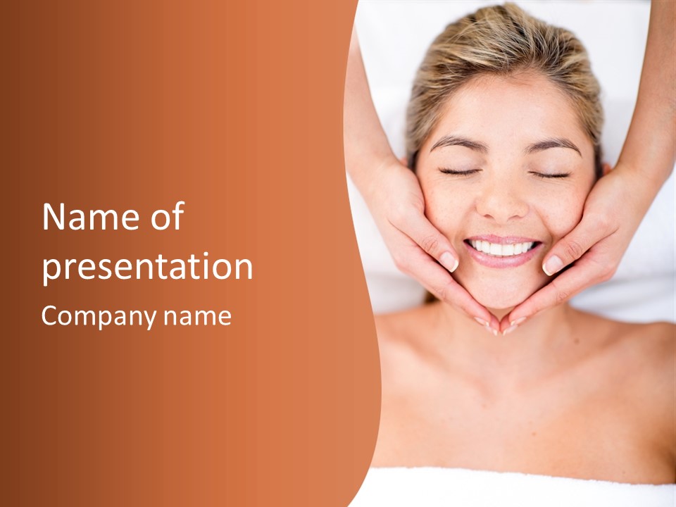 Tranquil Female Towel PowerPoint Template