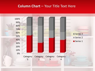 A Red And White Shelf Filled With Lots Of Dishes PowerPoint Template