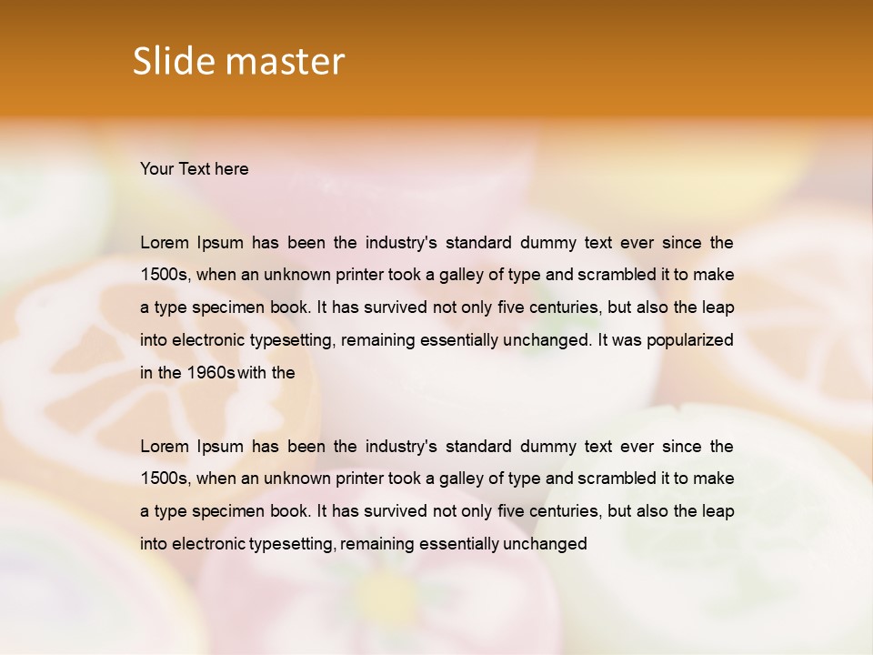 A Bunch Of Different Colored Candies In A Bowl PowerPoint Template