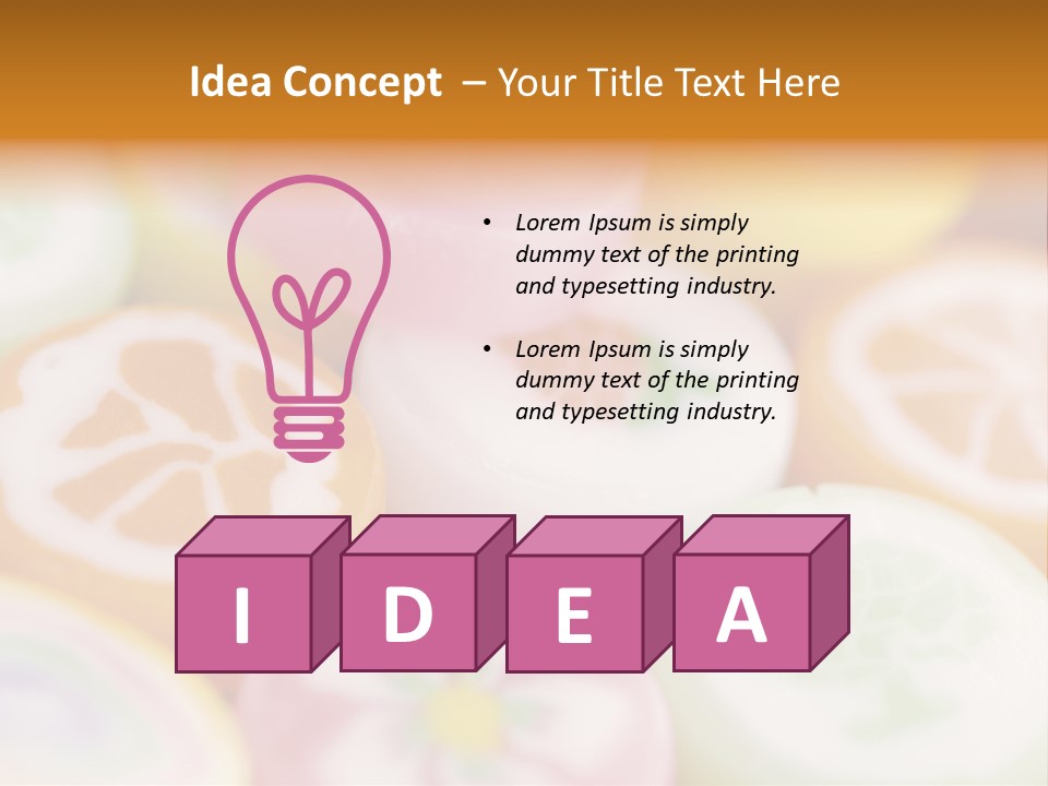 A Bunch Of Different Colored Candies In A Bowl PowerPoint Template