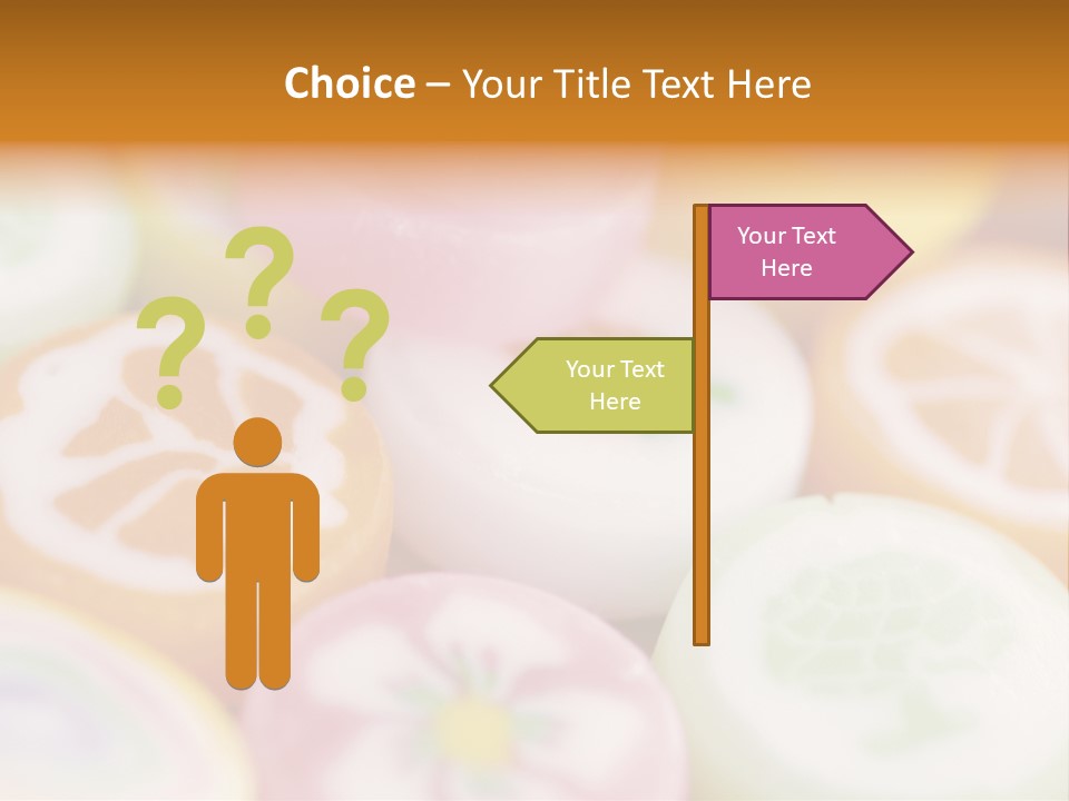 A Bunch Of Different Colored Candies In A Bowl PowerPoint Template