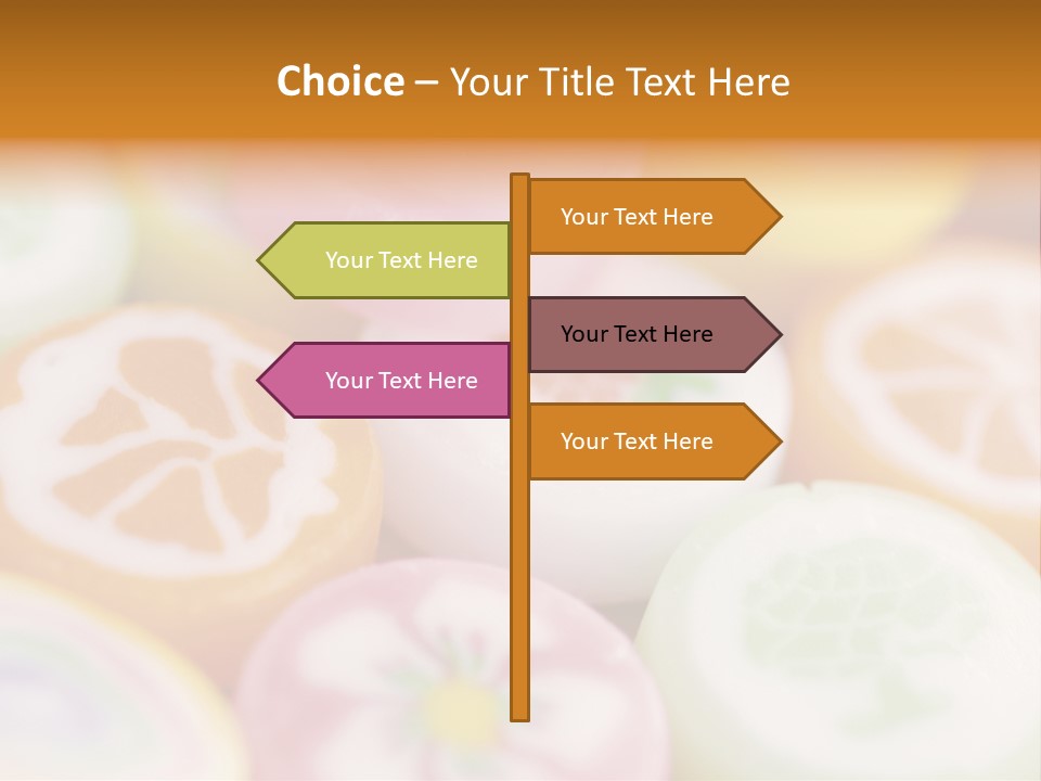 A Bunch Of Different Colored Candies In A Bowl PowerPoint Template