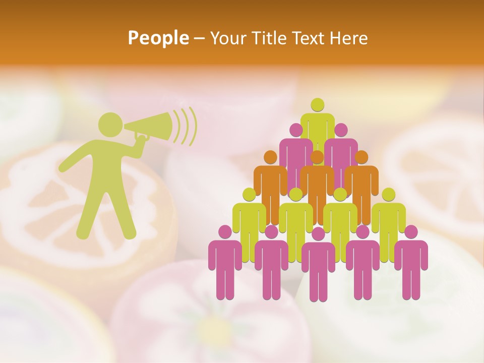 A Bunch Of Different Colored Candies In A Bowl PowerPoint Template