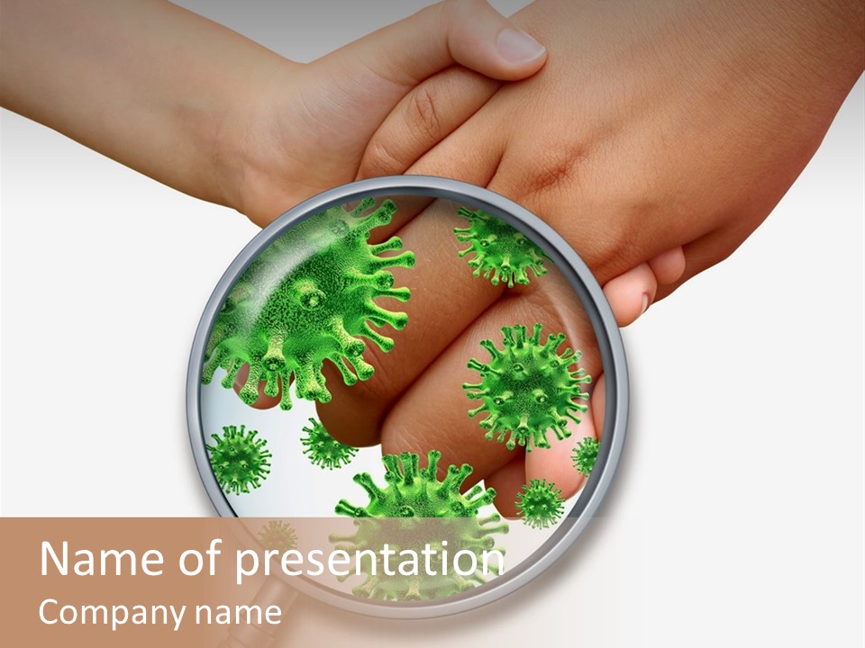 Transmitting Human Hand School Children PowerPoint Template