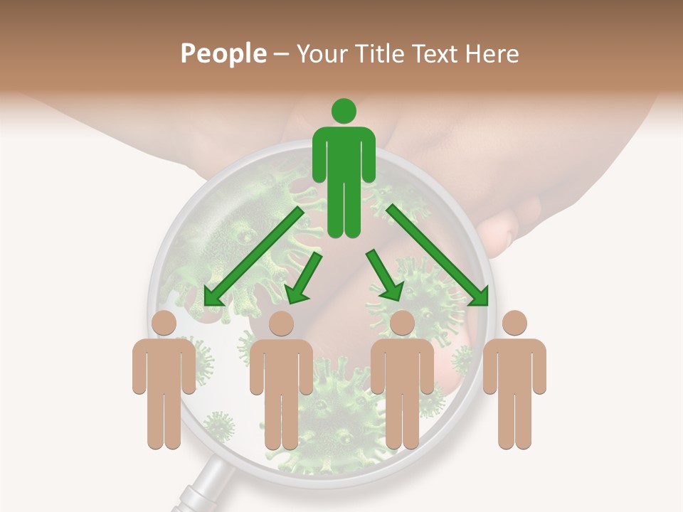 Transmitting Human Hand School Children PowerPoint Template