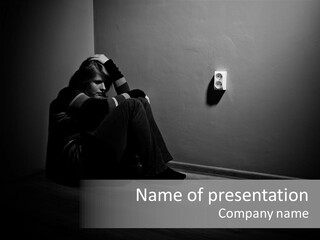 Contemplation Child Sadness PowerPoint Template