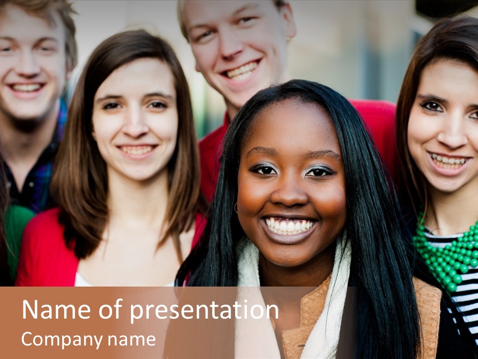 Multiethnic Person Girl PowerPoint Template