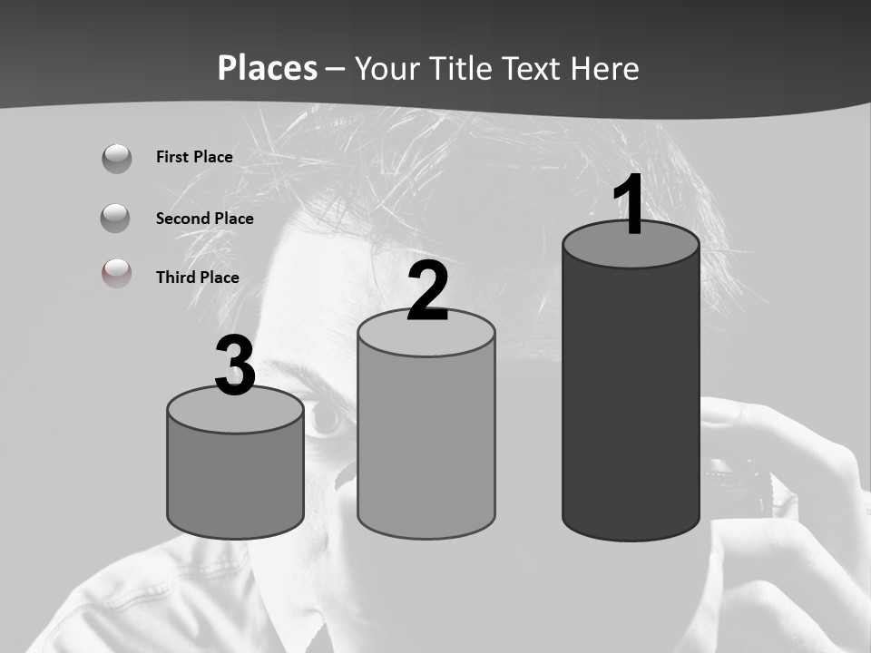Slr Camera One Person Telephoto Lens PowerPoint Template