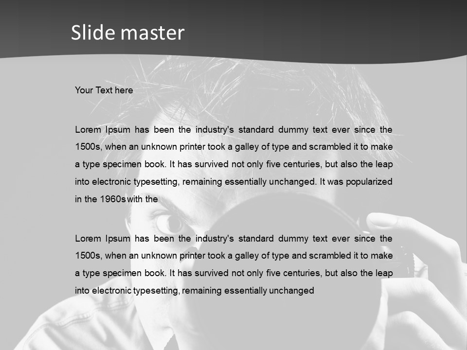 Slr Camera One Person Telephoto Lens PowerPoint Template