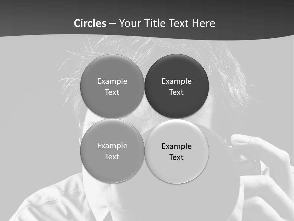 Slr Camera One Person Telephoto Lens PowerPoint Template
