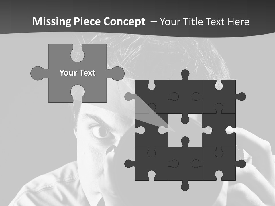 Slr Camera One Person Telephoto Lens PowerPoint Template