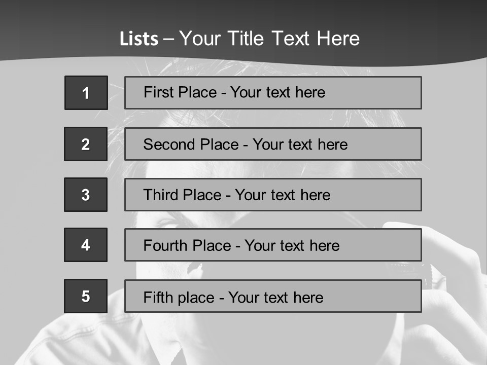 Slr Camera One Person Telephoto Lens PowerPoint Template