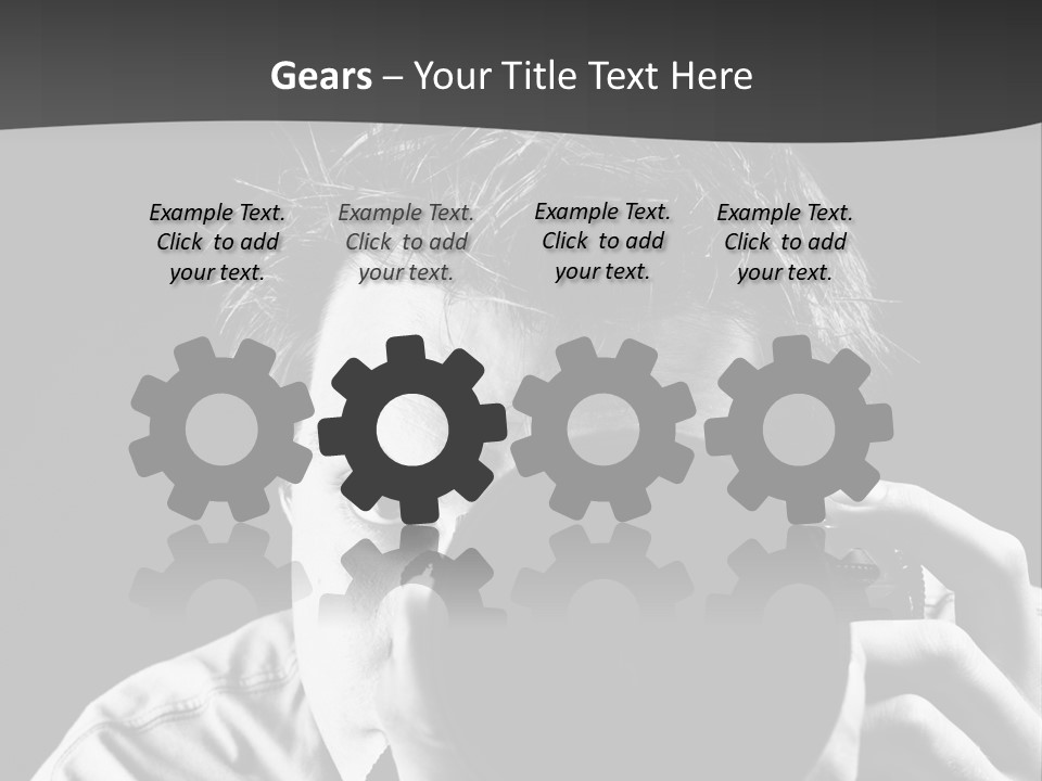 Slr Camera One Person Telephoto Lens PowerPoint Template