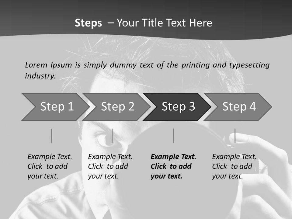 Slr Camera One Person Telephoto Lens PowerPoint Template