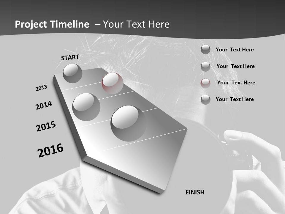 Slr Camera One Person Telephoto Lens PowerPoint Template
