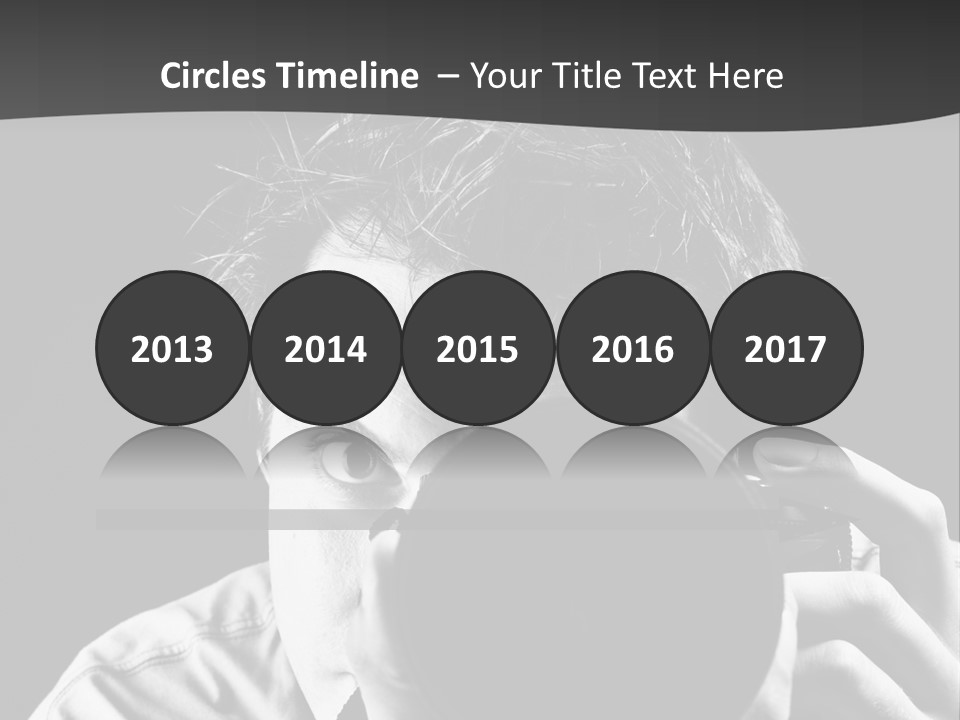 Slr Camera One Person Telephoto Lens PowerPoint Template