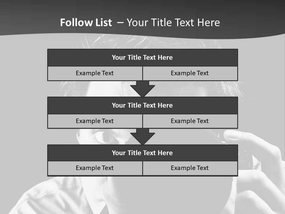 Slr Camera One Person Telephoto Lens PowerPoint Template
