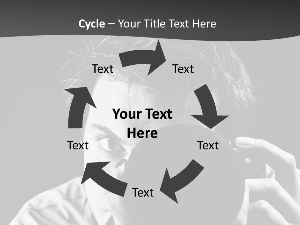 Slr Camera One Person Telephoto Lens PowerPoint Template