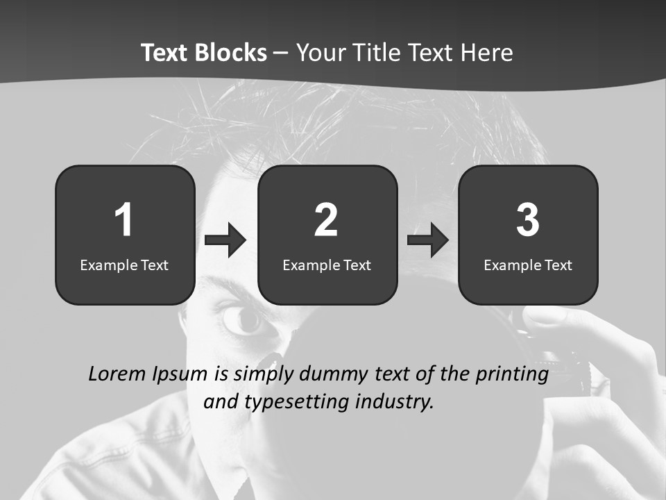 Slr Camera One Person Telephoto Lens PowerPoint Template