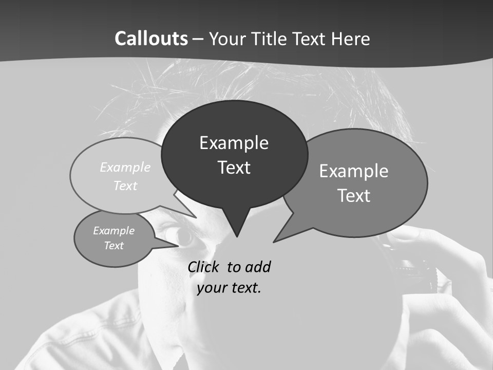 Slr Camera One Person Telephoto Lens PowerPoint Template
