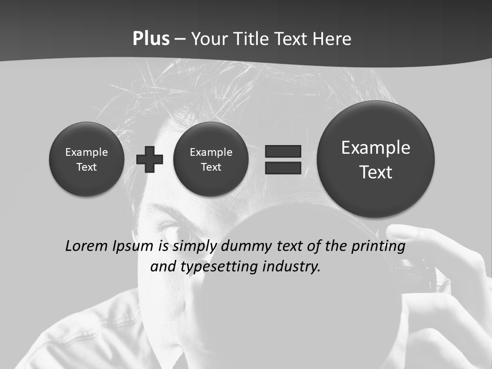 Slr Camera One Person Telephoto Lens PowerPoint Template