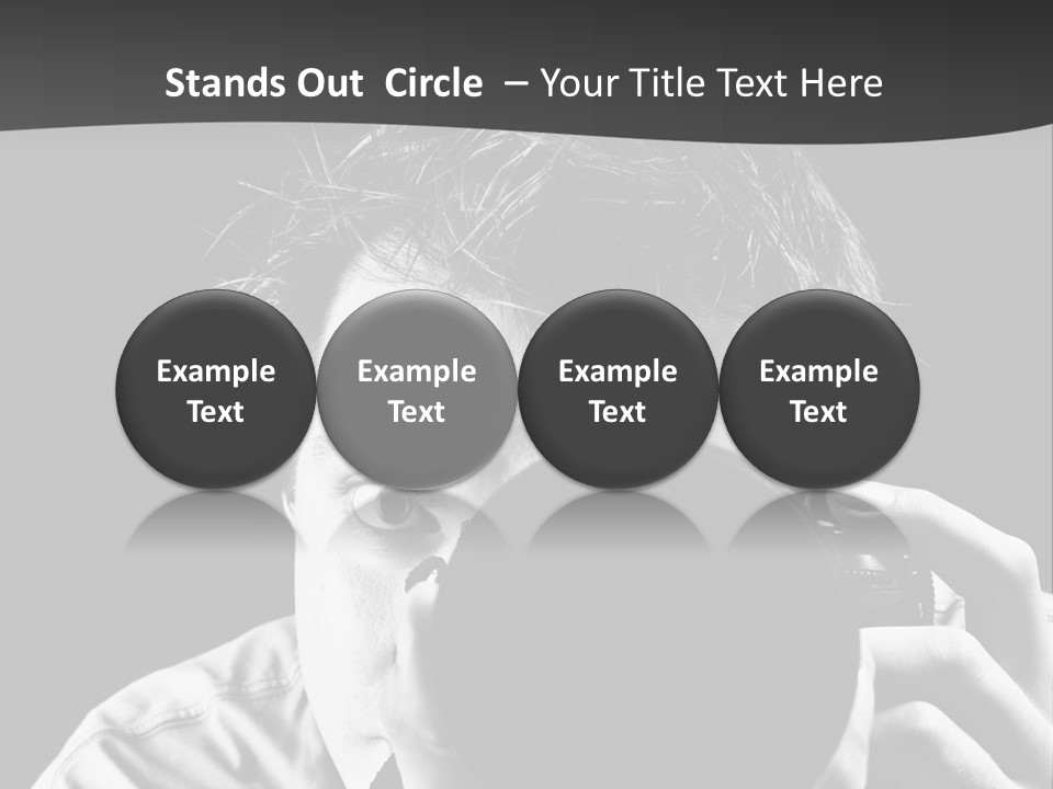 Slr Camera One Person Telephoto Lens PowerPoint Template