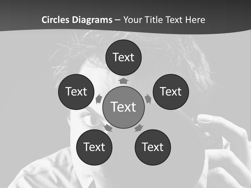 Slr Camera One Person Telephoto Lens PowerPoint Template