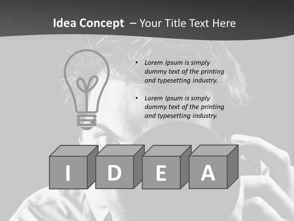 Slr Camera One Person Telephoto Lens PowerPoint Template